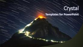  Presentation with starry night - Cool new PPT theme with mountain adam's peak sri backdrop and a wine colored foreground