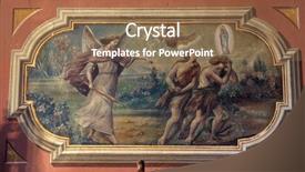  Presentation with adam eve - Presentation design having adam and eve the expulsion background and a coral colored foreground