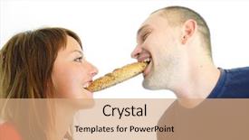  Presentation with croissant factory - Presentation theme with adam eve - happy couple eating croissant background and a  colored foreground