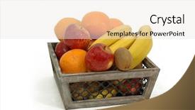  Presentation with adam eve - PPT layouts having adam eve - pile of fruits on whte background and a sky blue colored foreground