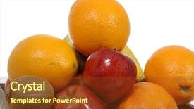  Presentation with adam eve - Presentation theme consisting of adam eve - pile of fruits on whte background and a tawny brown colored foreground