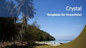  Presentation with boat tourism - Colorful PPT layouts enhanced with adaman sea and wooden boat in thailand tourism background with sea beach backdrop and a teal colored foreground