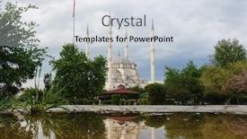  Presentation with turkey - Theme with adana-turkey-sabanc-mosque background and a sky blue colored foreground