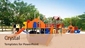  Presentation with children executive functions - Amazing presentation design having learning adapt - colorful children's playground backdrop and a coral colored foreground