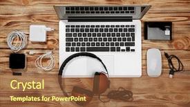  Presentation with energy - Presentation theme consisting of adapters - laptop with accessories energy background and a tawny brown colored foreground