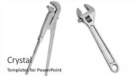  Presentation with background - Theme featuring new joinees - adjustable spanners under the white background and a  colored foreground