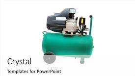  Presentation with compressor - Cool new presentation theme with air compressor isolated backdrop and a white colored foreground