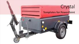  Presentation with compressor - Colorful PPT theme enhanced with adapting technology - air compressor isolated backdrop and a coral colored foreground