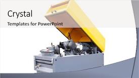  Presentation with compressor - Beautiful slide deck featuring adapting technology - air compressor isolated backdrop and a white colored foreground