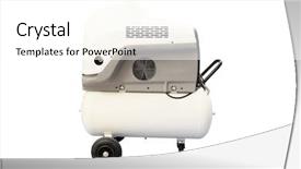  Presentation with compressor - Beautiful presentation theme featuring compressor isolated under the white backdrop and a  colored foreground