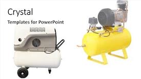  Presentation with compressor - Amazing theme having compressor isolated under the white backdrop and a  colored foreground