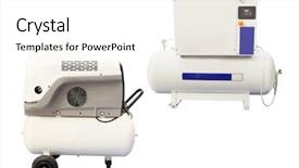  Presentation with compressor - Theme featuring compressor isolated under the white background and a  colored foreground