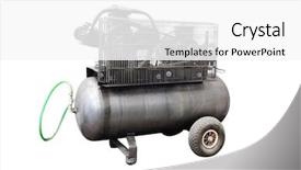 Presentation with compressor - Amazing slide set having adapting technology - image of air compressor backdrop and a white colored foreground