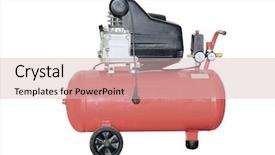  Presentation with compressor - Slide deck having image of air compressor background and a lemonade colored foreground