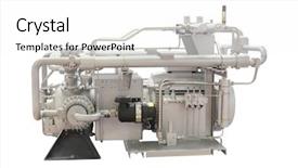  Presentation with compressor - Slide deck with industrial compressor isolated background and a white colored foreground
