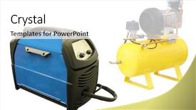  Presentation with compressor - Audience pleasing slide deck consisting of adapting technology - mini compressor isolated backdrop and a white colored foreground