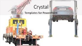  Presentation with white blue vapor trail - Cool new presentation theme with wheelchair lifts - repair train under the white backdrop and a light gray colored foreground