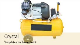  Presentation with compressor - PPT theme consisting of yellow compressor isolated background and a yellow colored foreground