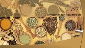  Presentation with plant based - Beautiful PPT theme featuring adaptogen-health-food-with-herbs backdrop and a yellow colored foreground