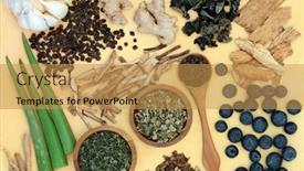  Presentation with plant based - Slides consisting of adaptogen-herbal-pharmaceutical-health-food background and a yellow colored foreground