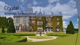  Presentation with gardens - PPT theme enhanced with adare castle hotel and gardens background and a teal colored foreground
