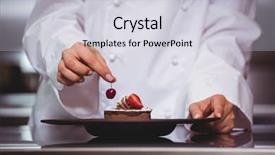 Presentation with recycling commercial - PPT layouts with add - chef putting a cherry background and a light gray colored foreground