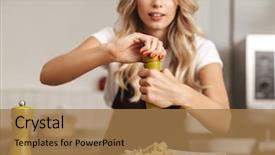  Presentation with toc chef - Audience pleasing PPT theme consisting of add - pretty young woman chef putting backdrop and a coral colored foreground