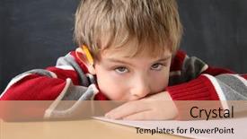  Presentation with student and covid - Amazing PPT theme having add education - bored frustrated student backdrop and a coral colored foreground