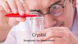  Presentation with animal testing scientist doing experiment - Beautiful PPT theme featuring add education - scientist doctor doing experiments backdrop and a coral colored foreground