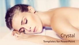  Presentation with indian woman face beauty - Audience pleasing slide set consisting of added wellness and spa concept backdrop and a  colored foreground
