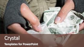  Presentation with drug trafficking - Theme featuring addict hands with drugs background and a tawny brown colored foreground