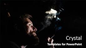  Presentation with quit - Presentation design consisting of addicted-man-smoking-a-cigarette background and a  colored foreground