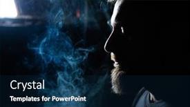  Presentation with quit - Slide set with addicted-man-smoking-a-cigarette background and a  colored foreground