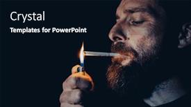  Presentation with quit - Slides with addicted-man-smoking-a-cigarette and a  colored foreground