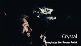  Presentation with quit - PPT layouts with addicted-man-smoking-a-cigarette and a black colored foreground