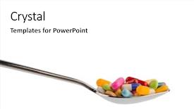  Presentation with spoon - Colorful theme enhanced with addiction and abuse of drugs backdrop and a white colored foreground