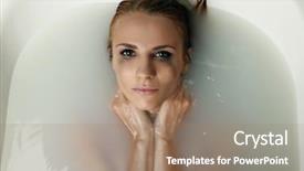  Presentation with addiction - Slide deck featuring addiction anger - beautiful young woman in bath background and a coral colored foreground