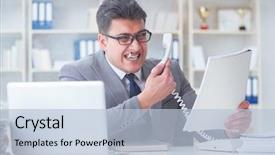  Presentation with employee anniversary work office - Presentation theme with addiction anger - businessman smoking in office background and a light blue colored foreground