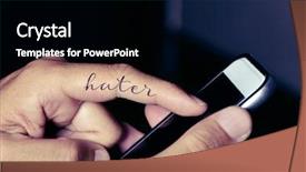  Presentation with forefinger - PPT layouts with addiction anger - closeup of the hand background and a black colored foreground