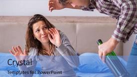  Presentation with domestic violence - Cool new PPT theme with addiction anger - domestic violence concept backdrop and a light blue colored foreground