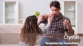  Presentation with domestic violence - Amazing PPT layouts having addiction anger - domestic violence concept backdrop and a tawny brown colored foreground
