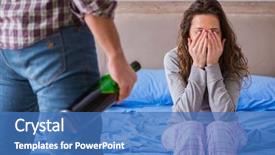  Presentation with domestic violence - Cool new slides with addiction anger - domestic violence concept backdrop and a teal colored foreground