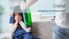  Presentation with domestic violence - Amazing slides having addiction anger - drunk husband abusing wife backdrop and a sky blue colored foreground