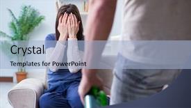  Presentation with domestic violence - PPT layouts featuring addiction anger - drunk husband abusing wife background and a light blue colored foreground