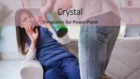  Presentation with domestic violence - Amazing presentation theme having addiction anger - drunk husband abusing wife backdrop and a coral colored foreground