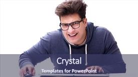  Presentation with computer hacker hoodie in - Audience pleasing PPT theme consisting of addiction anger - funny nerd man working backdrop and a  colored foreground