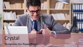  Presentation with online gambling - Audience pleasing slide deck consisting of addiction anger - young businessman addicted to online backdrop and a coral colored foreground