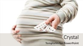  Presentation with medicine pregnant woman - Colorful slide deck enhanced with addiction pregnancy - pregnant woman hand holding medicine backdrop and a mint green colored foreground