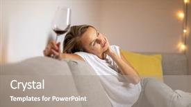  Presentation with wine - PPT theme with addiction pregnancy - pretty young woman drinking some background and a gray colored foreground