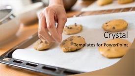  Presentation with chocolate chip cookies - Colorful theme enhanced with adding chocolate chip on cookies backdrop and a coral colored foreground